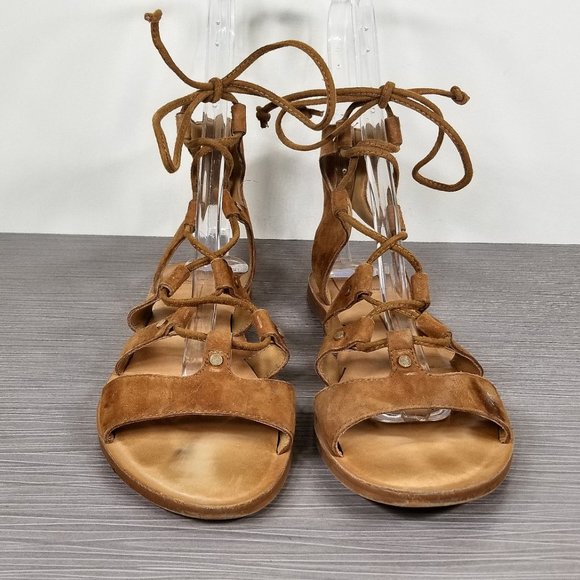 Dolce Vita Jasmyn Lace Up Gladiator Sandal, Cognac Suede, Womens Size 7.5 M - Picture 2 of 12